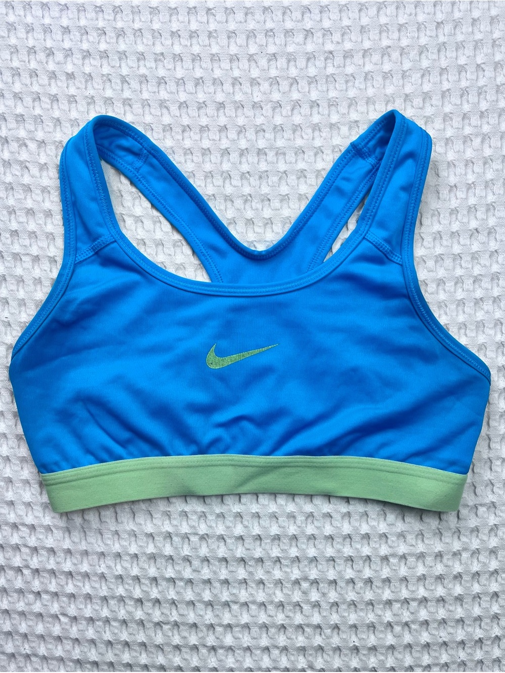 Nike Dri-FIT Sports Bra Blue & Lime Green Size S